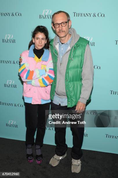 Alex Bolotow and Terry Richardson attend Harper's BAZAAR 150th Anniversary Event presented with Tiffany & Co at The Rainbow Room on April 19, 2017 in...