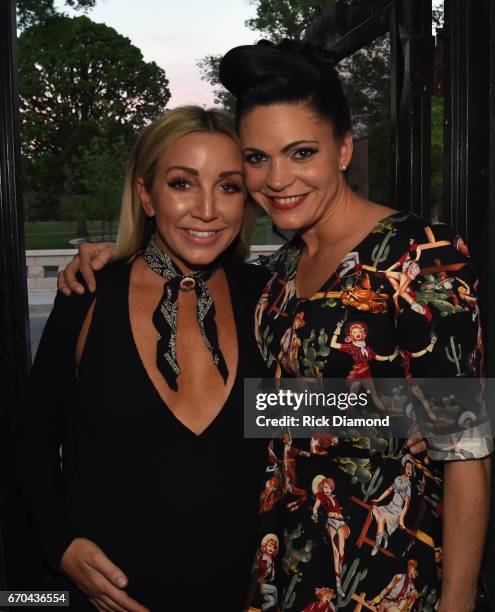Ashley Monroe joins Angaleena Presley at Angaleena's "Wrangled" Album Release event at Springwater on April 19, 2017 in Nashville, Tennessee.