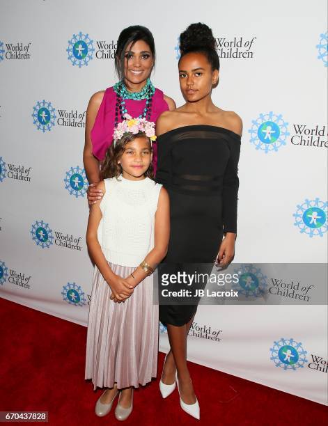Rachel Roy, Ava Dash and Tallulah Ruth Dash attend the 2017 World Of Children Hero Awards on April 19, 2017 in Beverly Hills, California.