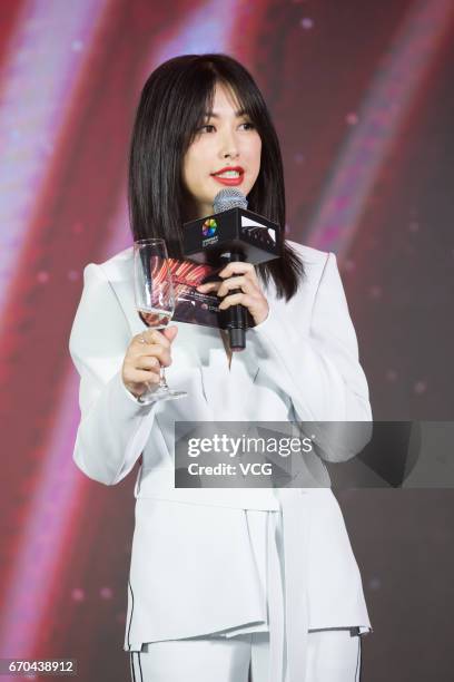 Television hostess Zhu Zhu attends Road Pictures and Beijing International Film Festival Gala Night during the 2017 Beijing International Film...