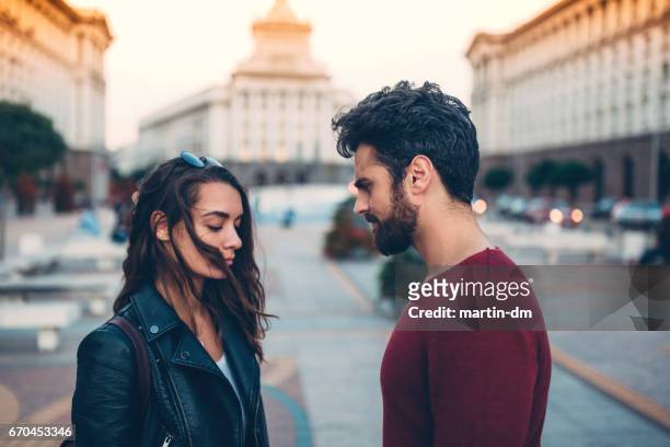 young couple breaking up - fighting stock pictures, royalty-free photos & images