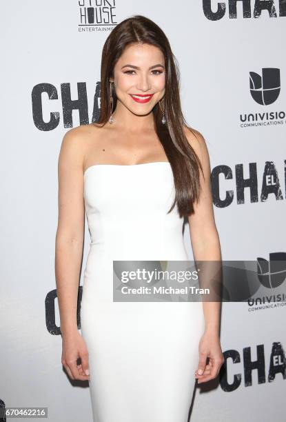 Juliette Pardau arrives at the Los Angeles premiere of Univison's "El Chapo" hel at Landmark Theatre on April 19, 2017 in Los Angeles, California.