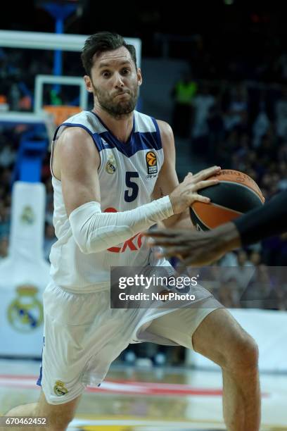 Rudy Fermandez of Real Madrid during the 2016/2017 Turkish Airlines Euroleague Play Off Leg One between Real Madrid v Darussafaka Dogus Istanbul at...