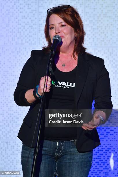 Comedienne Kathleen Madigan performs at Third Man Records on April 19, 2017 in Nashville, Tennessee.