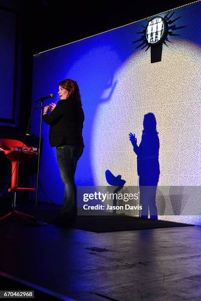 Comedienne Kathleen Madigan performs at Third Man Records on April 19, 2017 in Nashville, Tennessee.