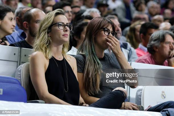 Actress Kira Miro attends the Euroleague match Play Off Leg One between Real Madrid v Darussafaka Dogus Istanbul at Barclaycard Center on April 19,...