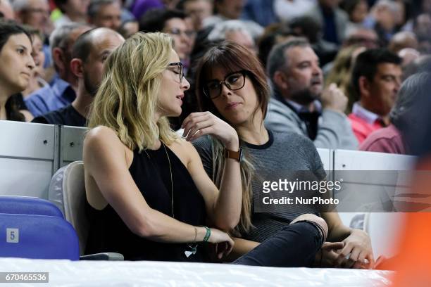 Actress Kira Miro attends the Euroleague match Play Off Leg One between Real Madrid v Darussafaka Dogus Istanbul at Barclaycard Center on April 19,...