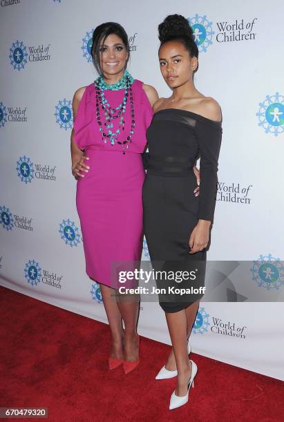 Rachel Roy and daughter Ava Dash arrive at the 2017 World Of Children Hero Awards at Montage Beverly Hills on April 19, 2017 in Beverly Hills,...