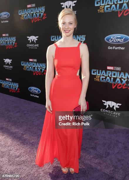 Actor Deborah Ann Woll at The World Premiere of Marvel Studios Guardians of the Galaxy Vol. 2. at Dolby Theatre in Hollywood, CA April 19th, 2017