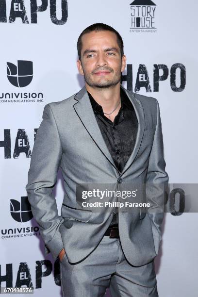 Juan Carlos Olivas attends the premiere of Univison's "El Chapo" at Landmark Theatre on April 19, 2017 in Los Angeles, California.