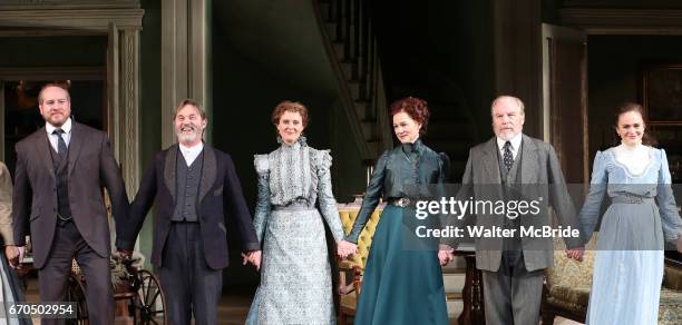 Darren Goldstein, Richard Thomas, Cynthia Nixon, Laura Linney, Michael McKean and Francesca Carpanini during the Broadway Opening Night Curtain Call...