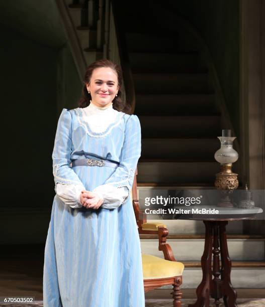 Francesca Carpanini during the Broadway Opening Night Curtain Call bows for 'The Little Foxes' at Samuel J. Friedman Theatre on April 19, 2017 in New...