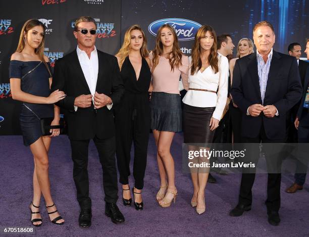 Sistine Rose Stallone, actor Sylvester Stallone, Sophia Rose Stallone, Scarlet Rose Stallone, Jennifer Flavin and Frank Stallone attend the premiere...