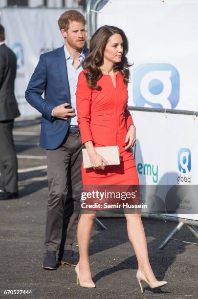 Catherine, Duchess of Cambridge and Prince Harry attend the official opening of The Global Academy in support of Heads Together at The Global Academy...