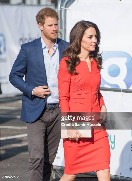Catherine, Duchess of Cambridge and Prince Harry attend the official opening of The Global Academy in support of Heads Together at The Global Academy...