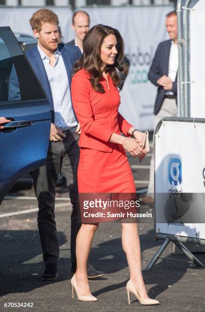 Catherine, Duchess of Cambridge and Prince Harry attend the official opening of The Global Academy in support of Heads Together at The Global Academy...
