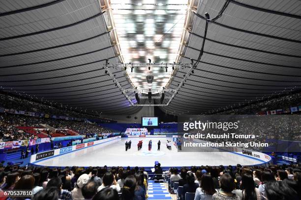 The general view of the opening ceremony during the 1st day of the ISU World Team Trophy 2017 on April 20, 2017 in Tokyo, Japan.