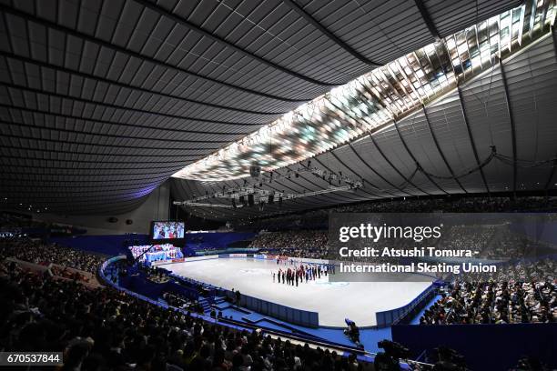 The general view of the opening ceremony during the 1st day of the ISU World Team Trophy 2017 on April 20, 2017 in Tokyo, Japan.