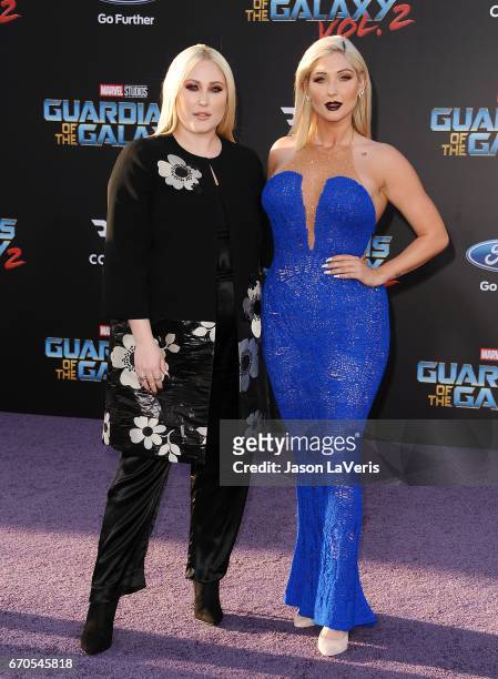 Hayley Hasselhoff and Taylor Ann Hasselhoff attend the premiere of "Guardians of the Galaxy Vol. 2" at Dolby Theatre on April 19, 2017 in Hollywood,...