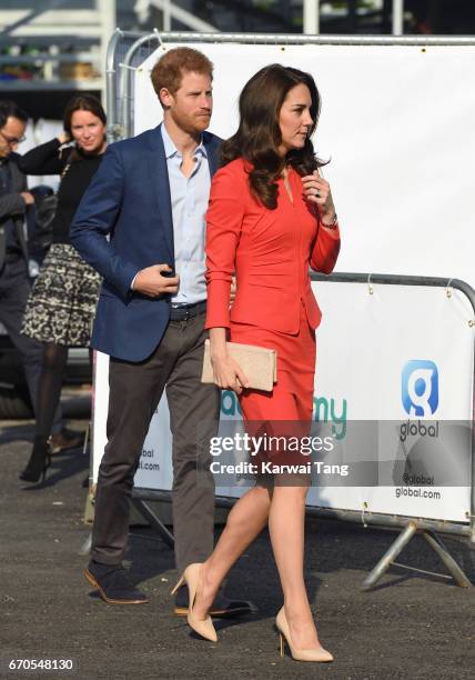 Prince Harry and Catherine, Duchess of Cambridge attend the official opening of The Global Academy in support of Heads Together at The Global Academy...