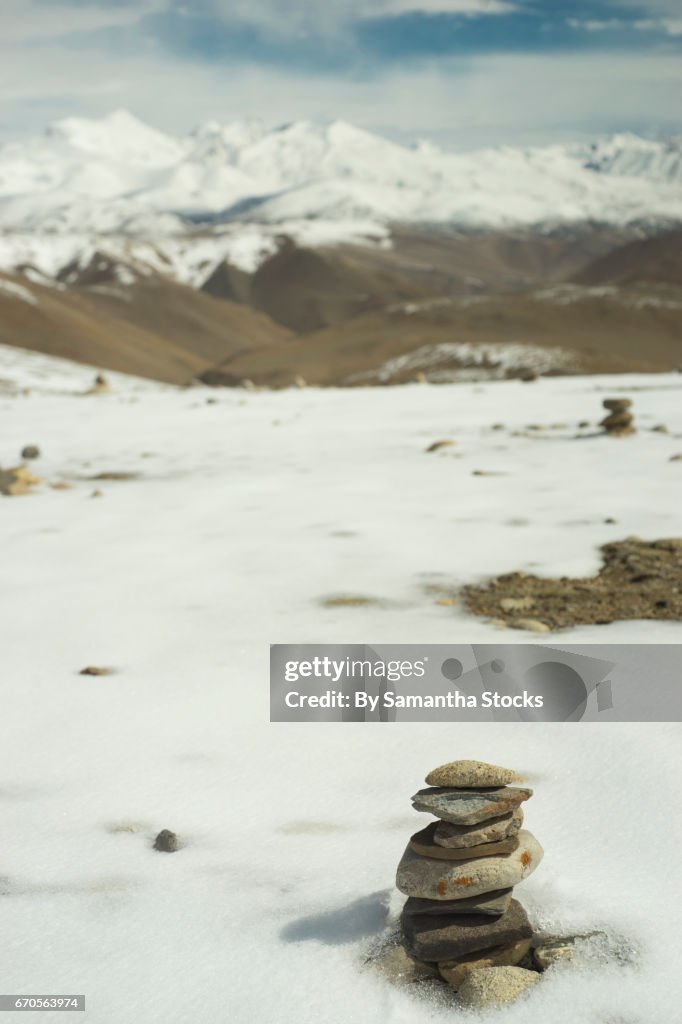 Stones balanced in the Himalayas