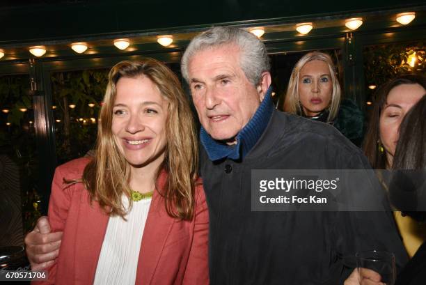 Oriane Jeancourt Galignani and Claude Lelouch attend 'La Closerie Des Lilas' Literary Awards 2016 At La Closerie Des Lilas on April 19, 2017 in...