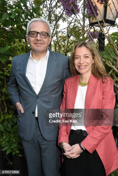 Closerie des Lilas 2017 awarded Writer Oriane Jeancourt Galignani for her novel 'Hadamar' and her publisher from Grasset Charles Dantzig attend 'La...