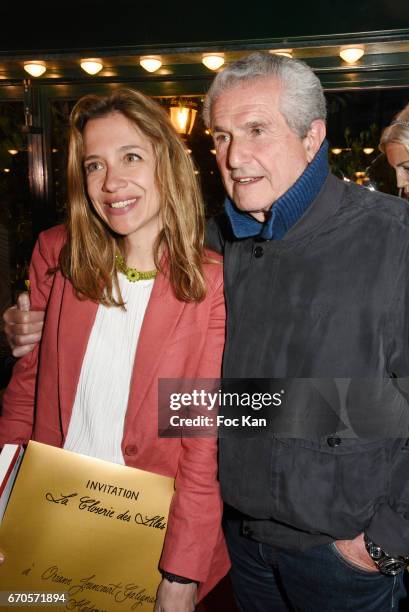 Oriane Jeancourt Galignani and Claude Lelouch attend 'La Closerie Des Lilas' Literary Awards 2016 At La Closerie Des Lilas on April 19, 2017 in...