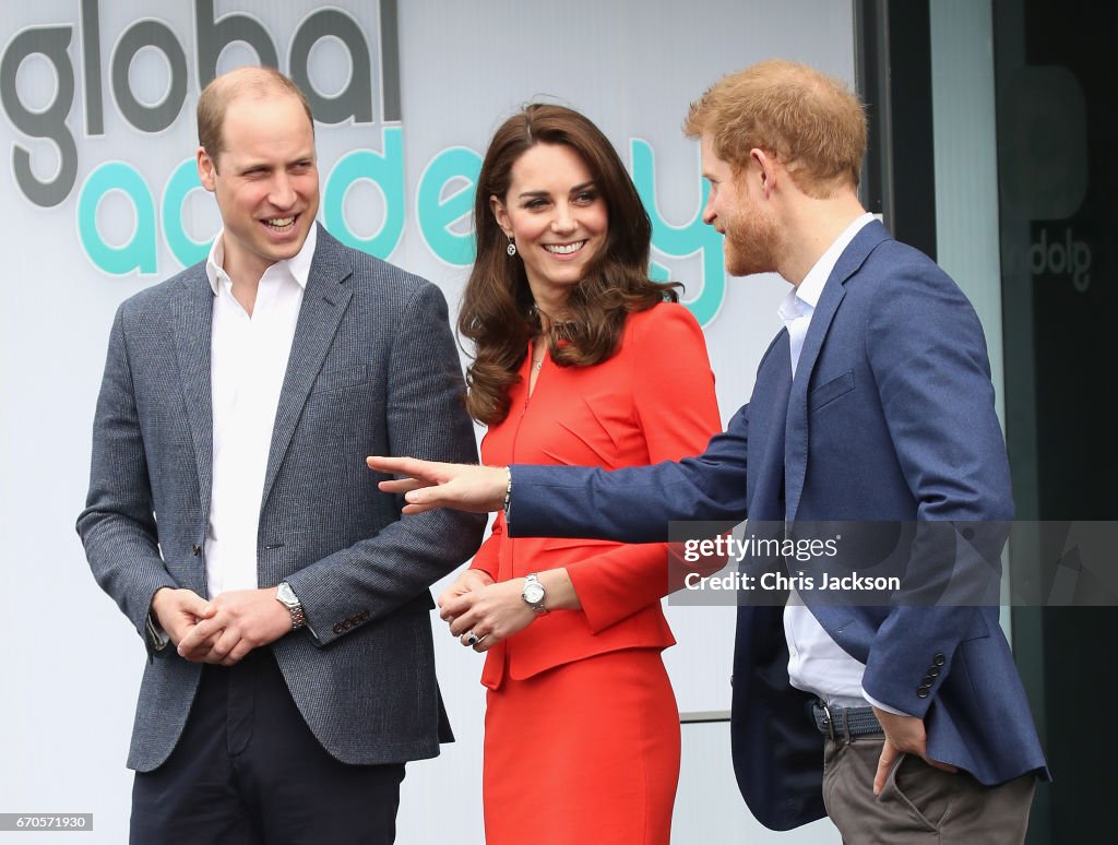 The Duke & Duchess Of Cambridge And Prince Harry Officially Open The Global Academy