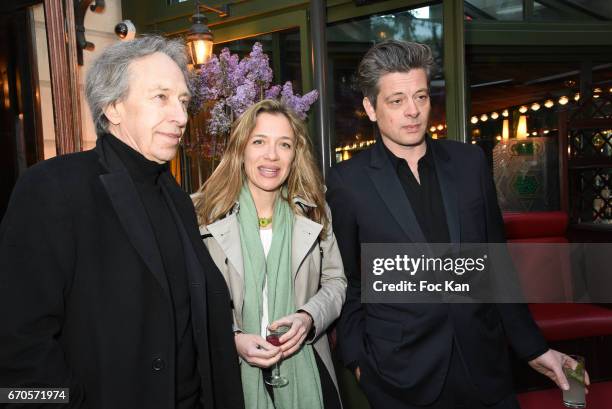 Pascal Bruckner, Oriane Jeancourt Galignani and Benjamin Biolay attend 'La Closerie Des Lilas' Literary Awards 2016 At La Closerie Des Lilas on April...