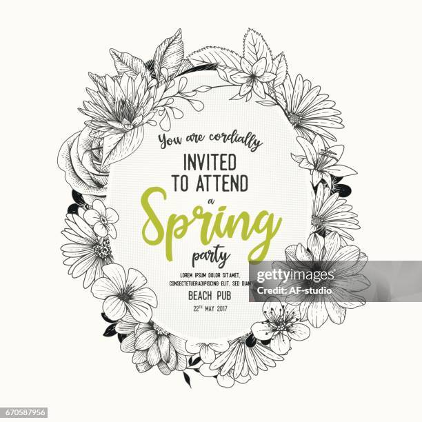 flower invitation - coffee plant stock illustrations