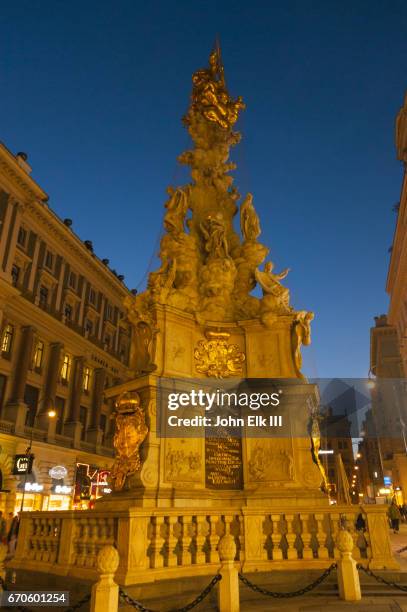 plague column in vienna - pestsäule vienna stock pictures, royalty-free photos & images