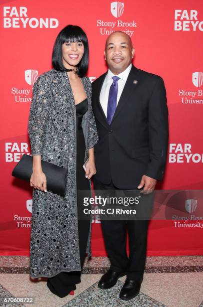 Isamari Puello and Carl E. Heastie attend the 2017 Stars of Stony Brook Gala at Pier Sixty at Chelsea Piers on April 19, 2017 in New York City.