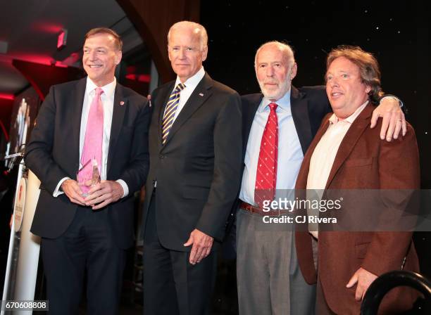 Samuel L. Stanley, Joe Biden, James Simons, and Richard Gelfond attend the 2017 Stars of Stony Brook Gala at Pier Sixty at Chelsea Piers on April 19,...