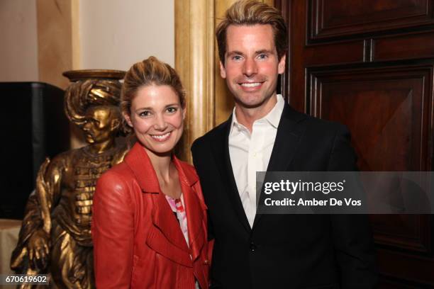 Stephanie Kearney and James G. Brooks, Jr. Attend the FIAF and Carnegie Hall Young Patrons Spring Concert & Cocktail at the French Consulate on April...