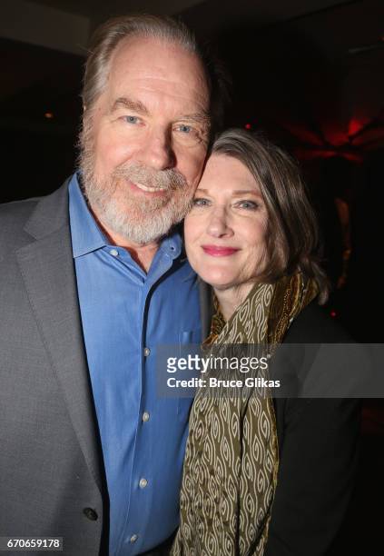 Michael McKean and wife Annette O'Toole pose at the opening night after party for Manhattan Theatre Clubs production of "The Little Foxes" on...