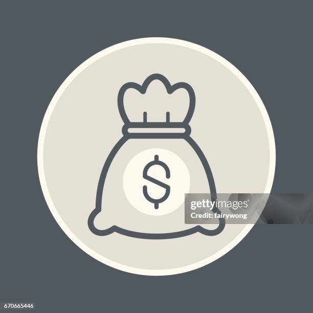 money bag icon - drawstring bag stock illustrations