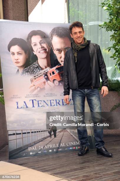 Elio Germno attends a photocall for 'La Tenerezza' on April 20, 2017 in Rome, Italy.