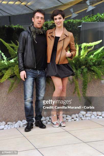 Micaela Ramazzotti and Elio Germano attend a photocall for 'La Tenerezza' on April 20, 2017 in Rome, Italy.