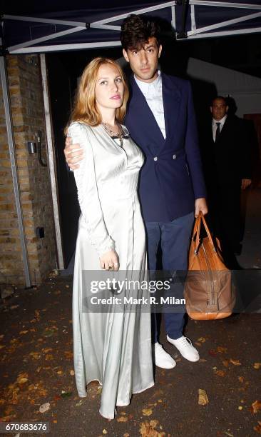 Mark Ronson departs the wedding reception of Sir Paul McCartney and Nancy Shevell held at Sir Paul's home in St John Wood on October 9, 2011 in...