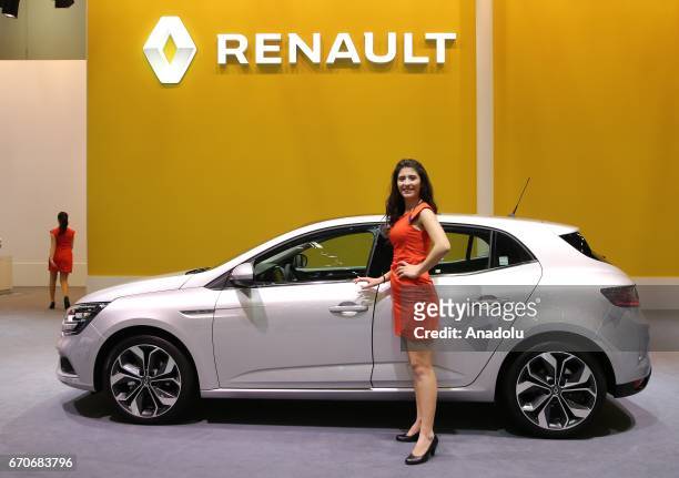 Renault Megane is being displayed during the Istanbul Autoshow 2017 at the TUYAP Fair and Convention Center in Istanbul, Turkey on April 20, 2017.