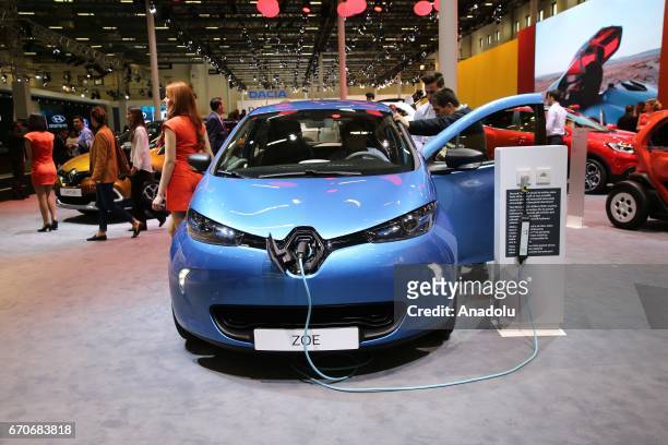Renault Zoe is being displayed during the Istanbul Autoshow 2017 at the TUYAP Fair and Convention Center in Istanbul, Turkey on April 20, 2017.