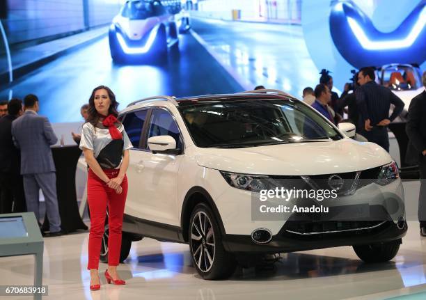 Nissan Qashqai is being displayed during the Istanbul Autoshow 2017 at the TUYAP Fair and Convention Center in Istanbul, Turkey on April 20, 2017.