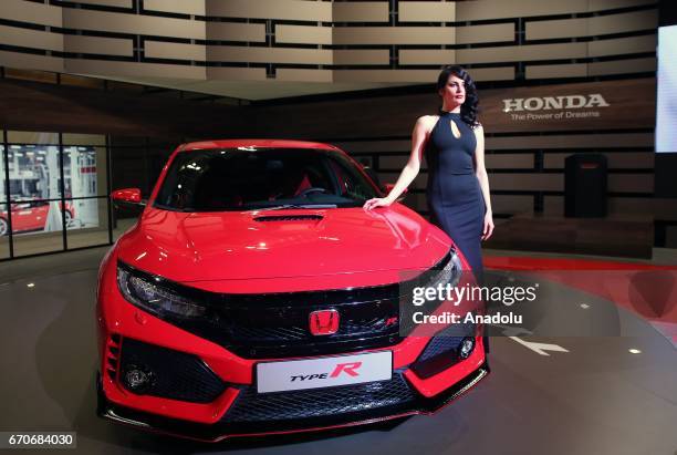Honda TypeR is being displayed during the Istanbul Autoshow 2017 at the TUYAP Fair and Convention Center in Istanbul, Turkey on April 20, 2017.