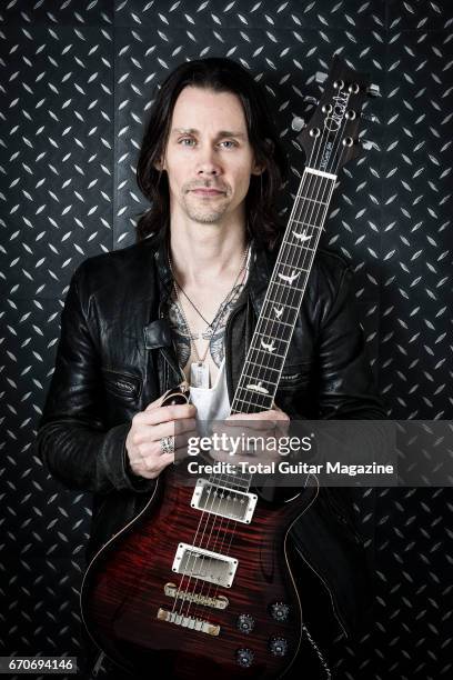 Portrait of American musician Myles Kennedy, vocalist and guitarist with hard rock group Alter Bridge, photographed in London on September 10, 2016.