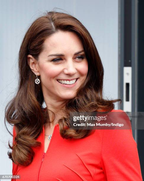 Catherine, Duchess of Cambridge attends the official opening of The Global Academy in support of Heads Together on April 20, 2017 in Hayes, England....