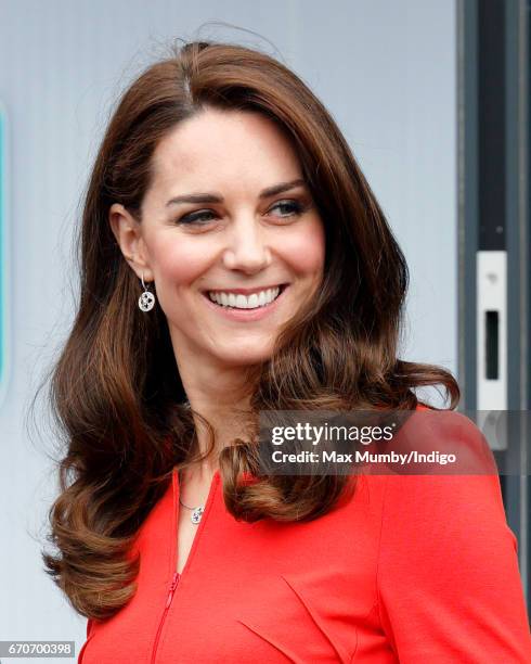 Catherine, Duchess of Cambridge attends the official opening of The Global Academy in support of Heads Together on April 20, 2017 in Hayes, England....