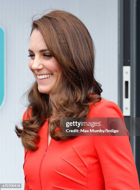 Catherine, Duchess of Cambridge attends the official opening of The Global Academy in support of Heads Together on April 20, 2017 in Hayes, England....