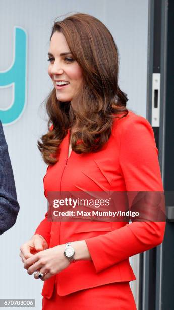 Catherine, Duchess of Cambridge attends the official opening of The Global Academy in support of Heads Together on April 20, 2017 in Hayes, England....