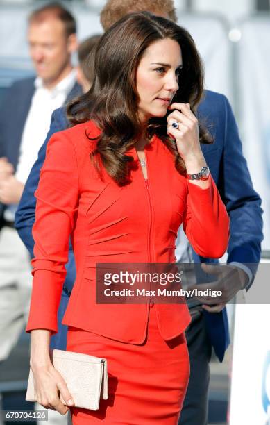 Catherine, Duchess of Cambridge attends the official opening of The Global Academy in support of Heads Together on April 20, 2017 in Hayes, England....